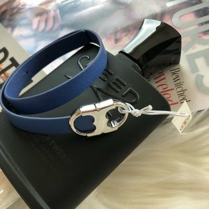 Tory Burch Gemini Link Leather Double Wrap Bracelet